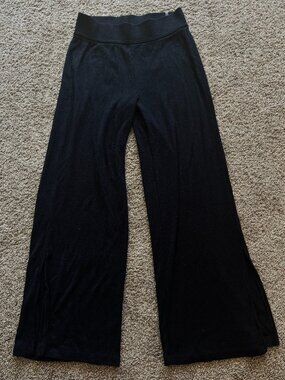Travis Mathew Ribbed Black Lounge Wide Leg Pants Size Medium